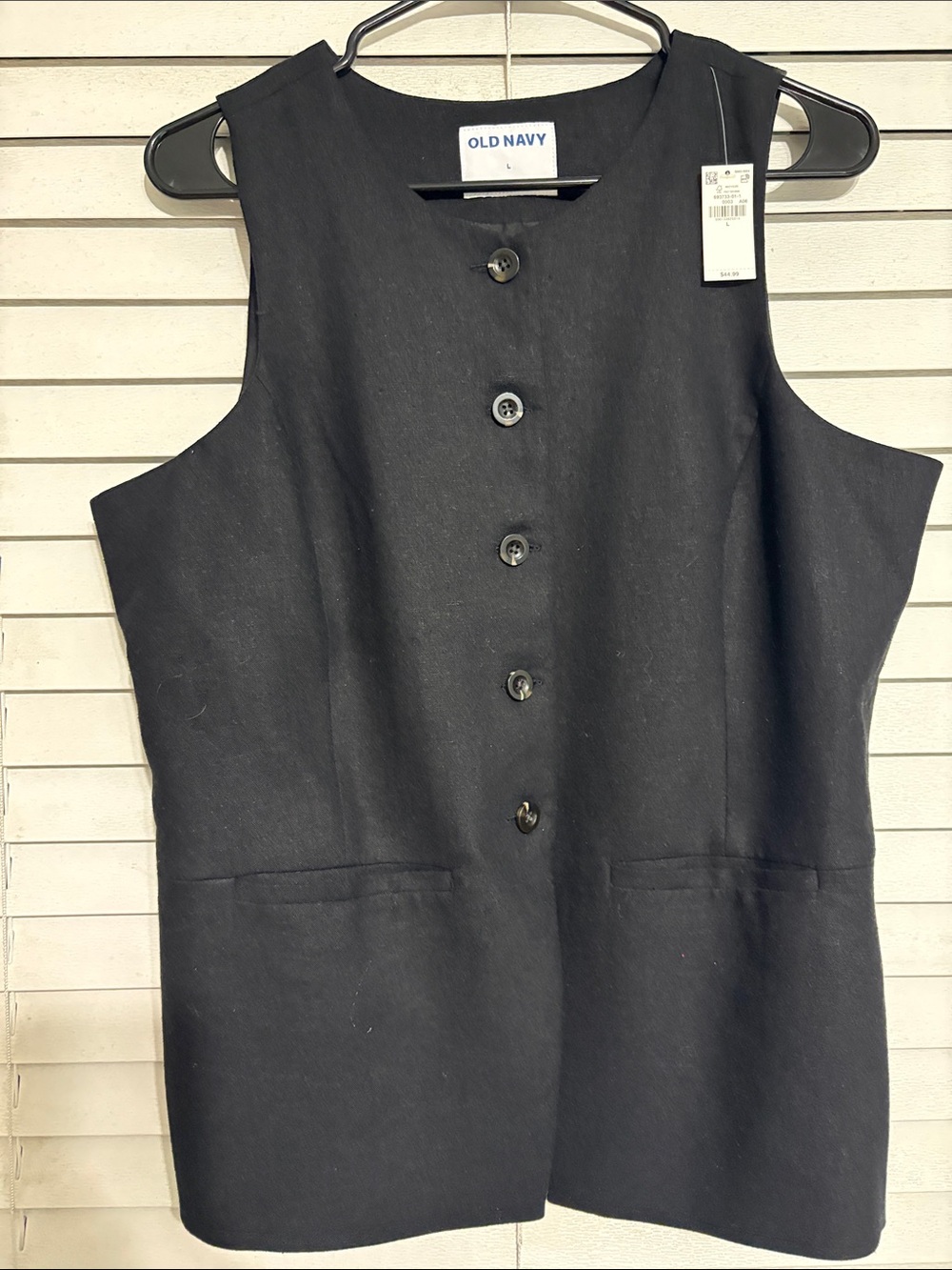 Old Navy Black Sleeveless Button-Front Shift Dress